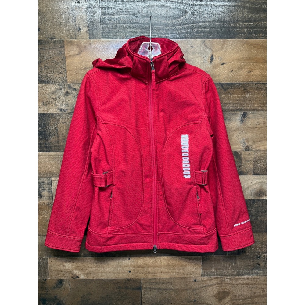 Free Country Women Red Softshell Jacket Hooded Small NEW